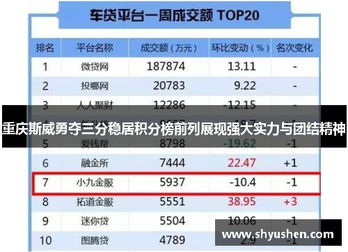 重庆斯威勇夺三分稳居积分榜前列展现强大实力与团结精神